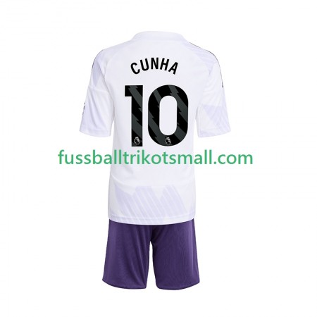 Fußballtrikots Manchester United Matheus Cunha 10 Kinder 2025-2026 Kurzarm Auswärts-trikot kaufen